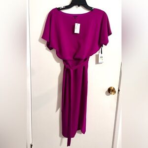 Kensie Magenta Dress with Waist Tie NWT